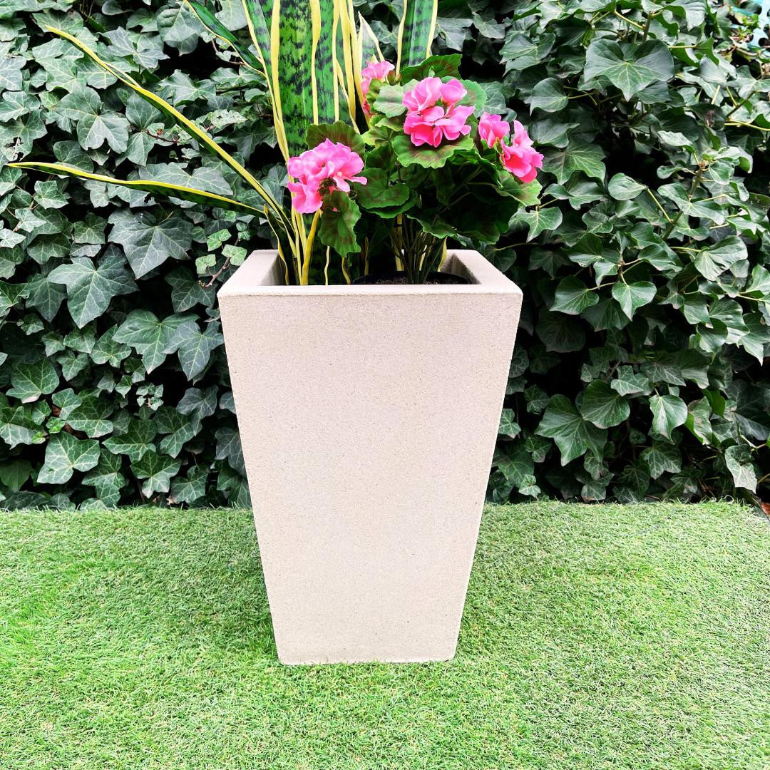 Medium Sandstone Classic Square Greek Style Planter Vase