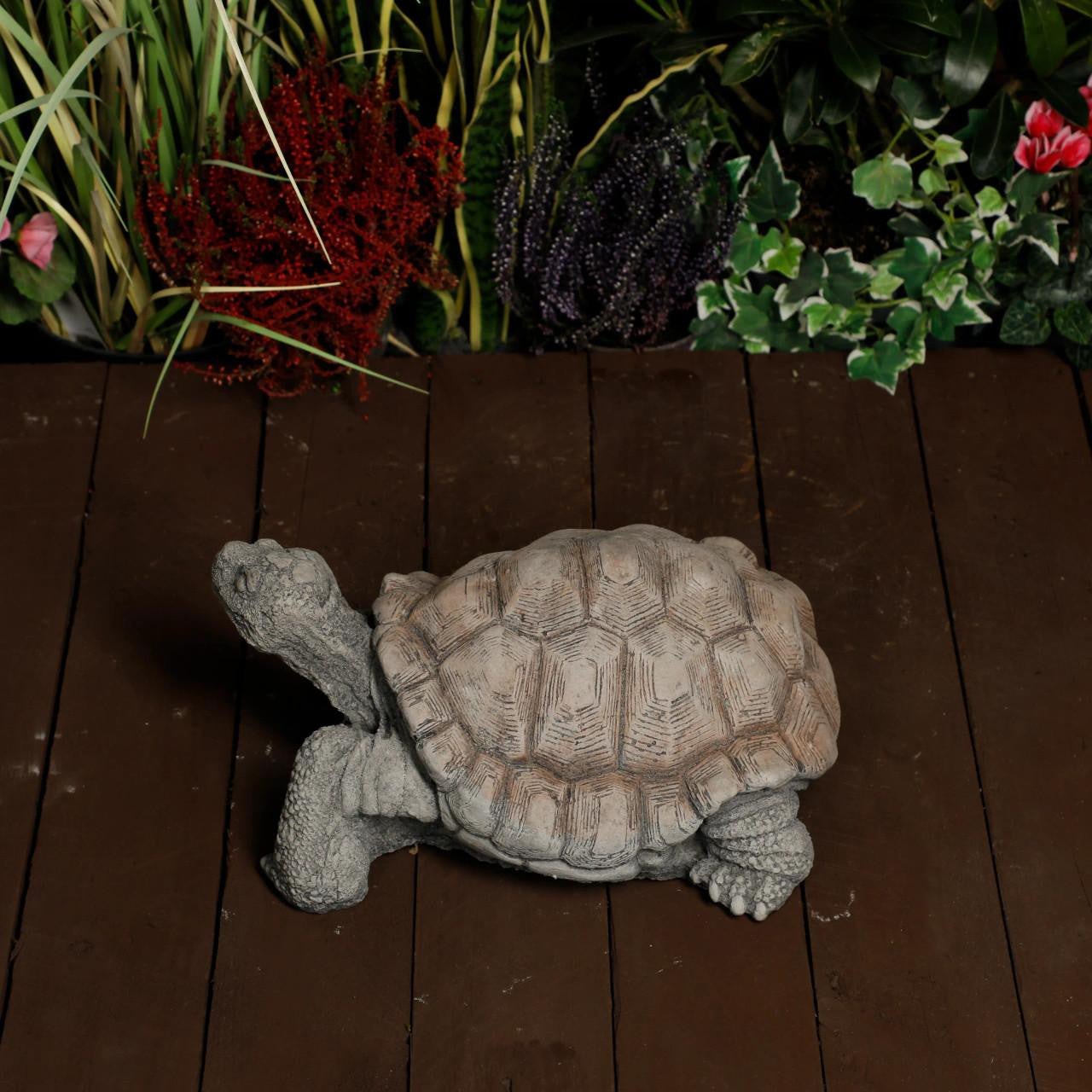 Medium Stone Cast Tortoise Garden Ornament