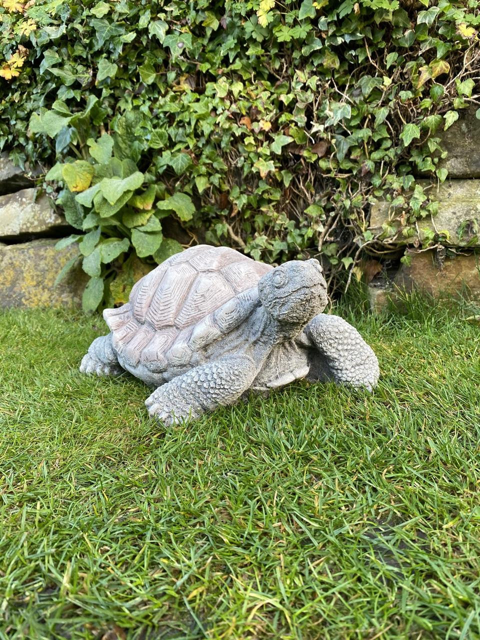 Medium Stone Cast Tortoise Garden Ornament
