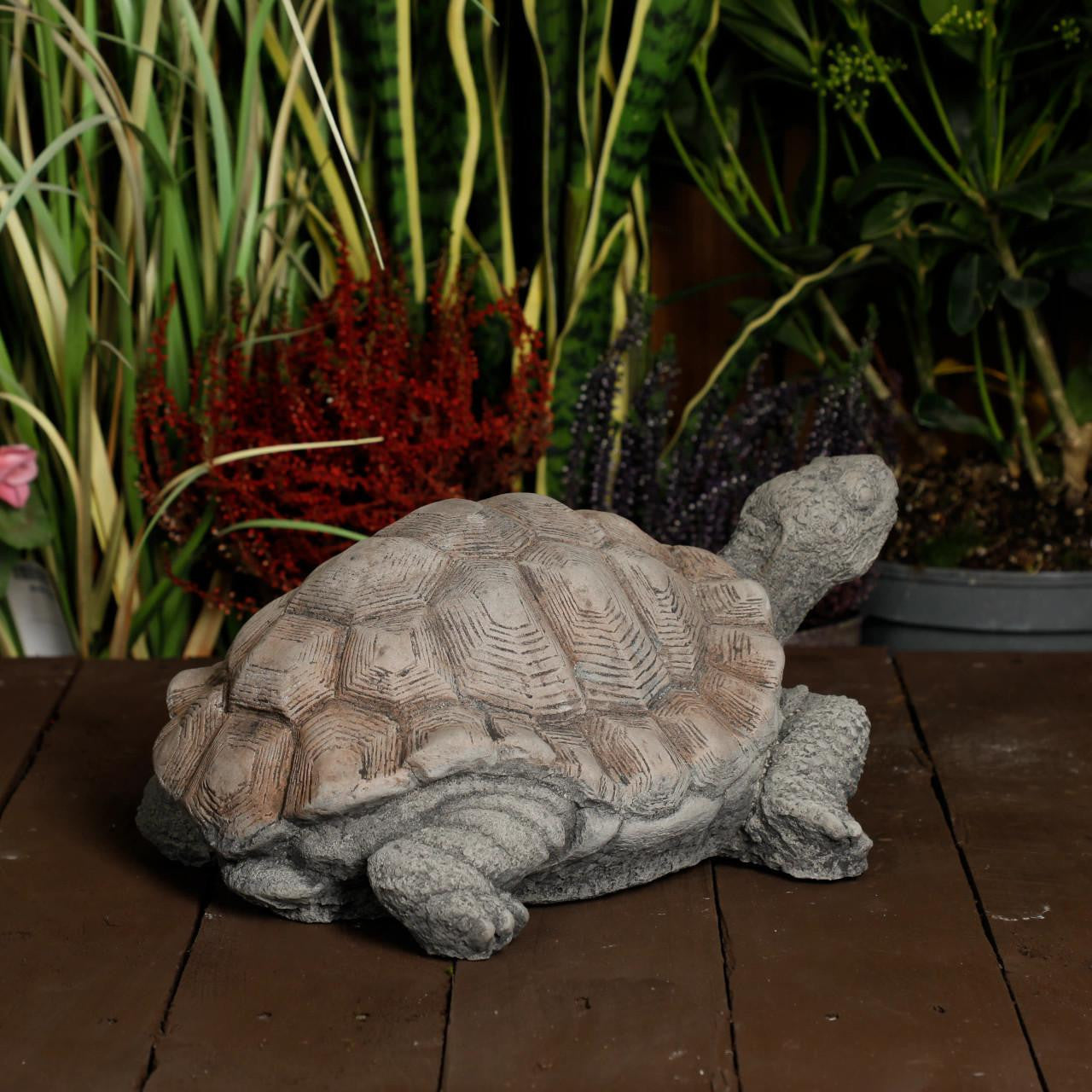 Medium Stone Cast Tortoise Garden Ornament