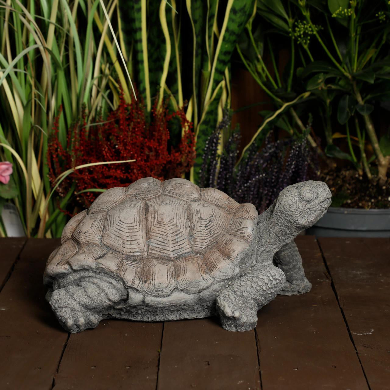 Medium Stone Cast Tortoise Garden Ornament