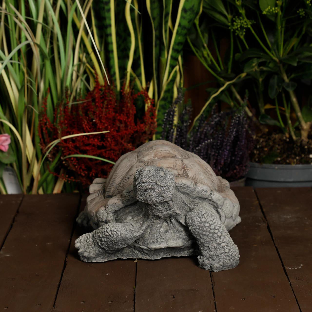 Medium Stone Cast Tortoise Garden Ornament