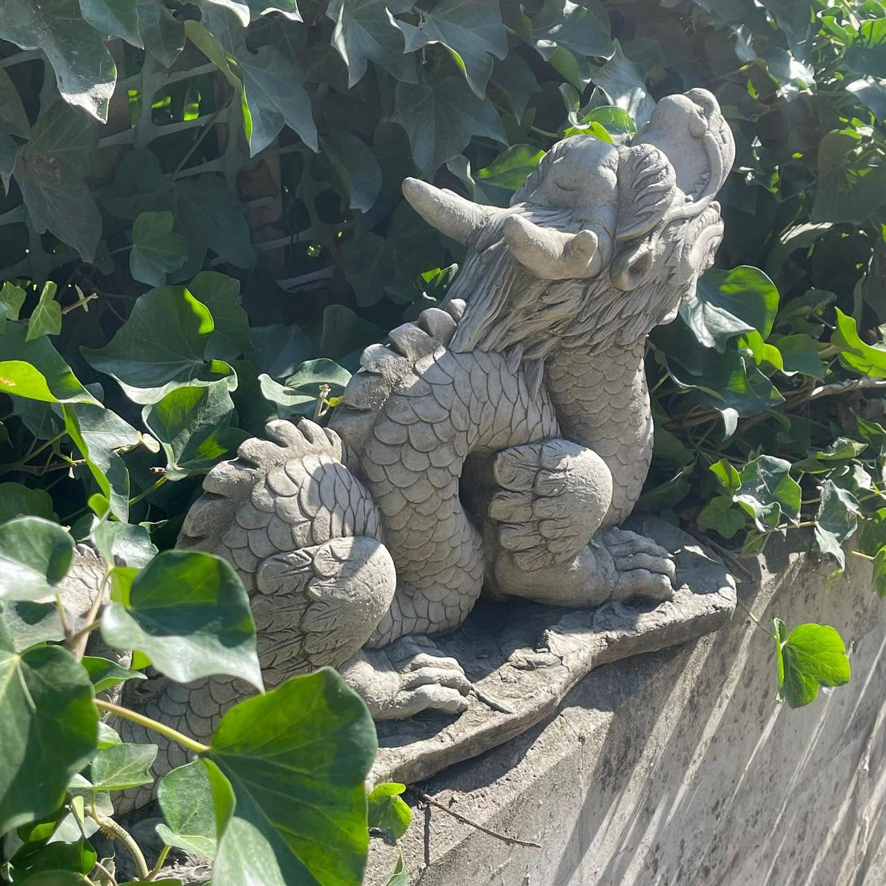 Mystical Oriental Dragon Stone Cast Statue Garden Ornament