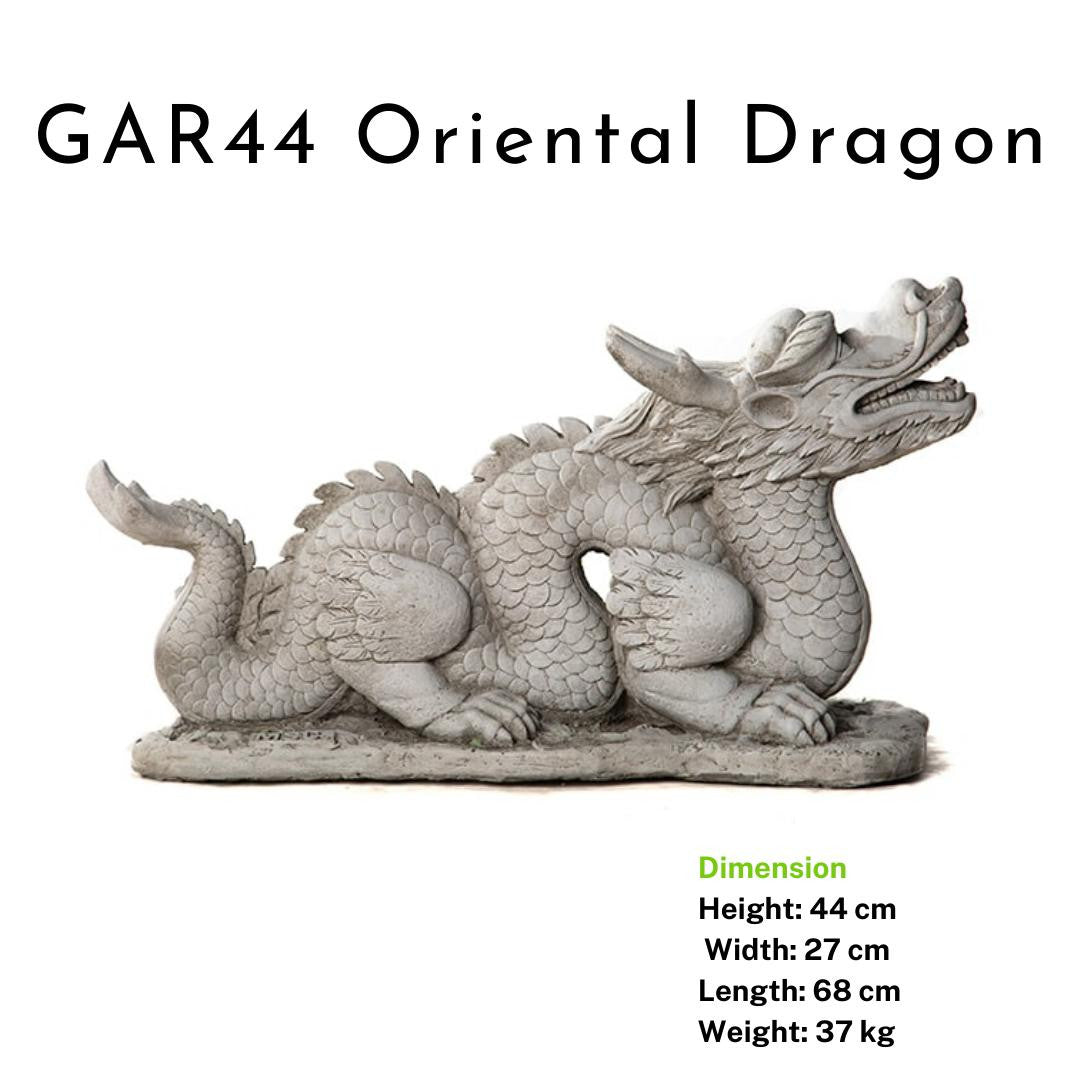 Mystical Oriental Dragon Stone Cast Statue Garden Ornament