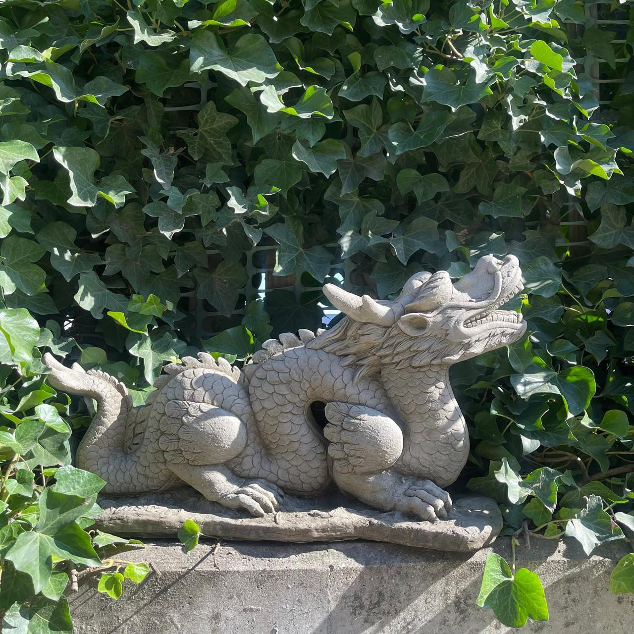 Mystical Oriental Dragon Stone Cast Statue Garden Ornament