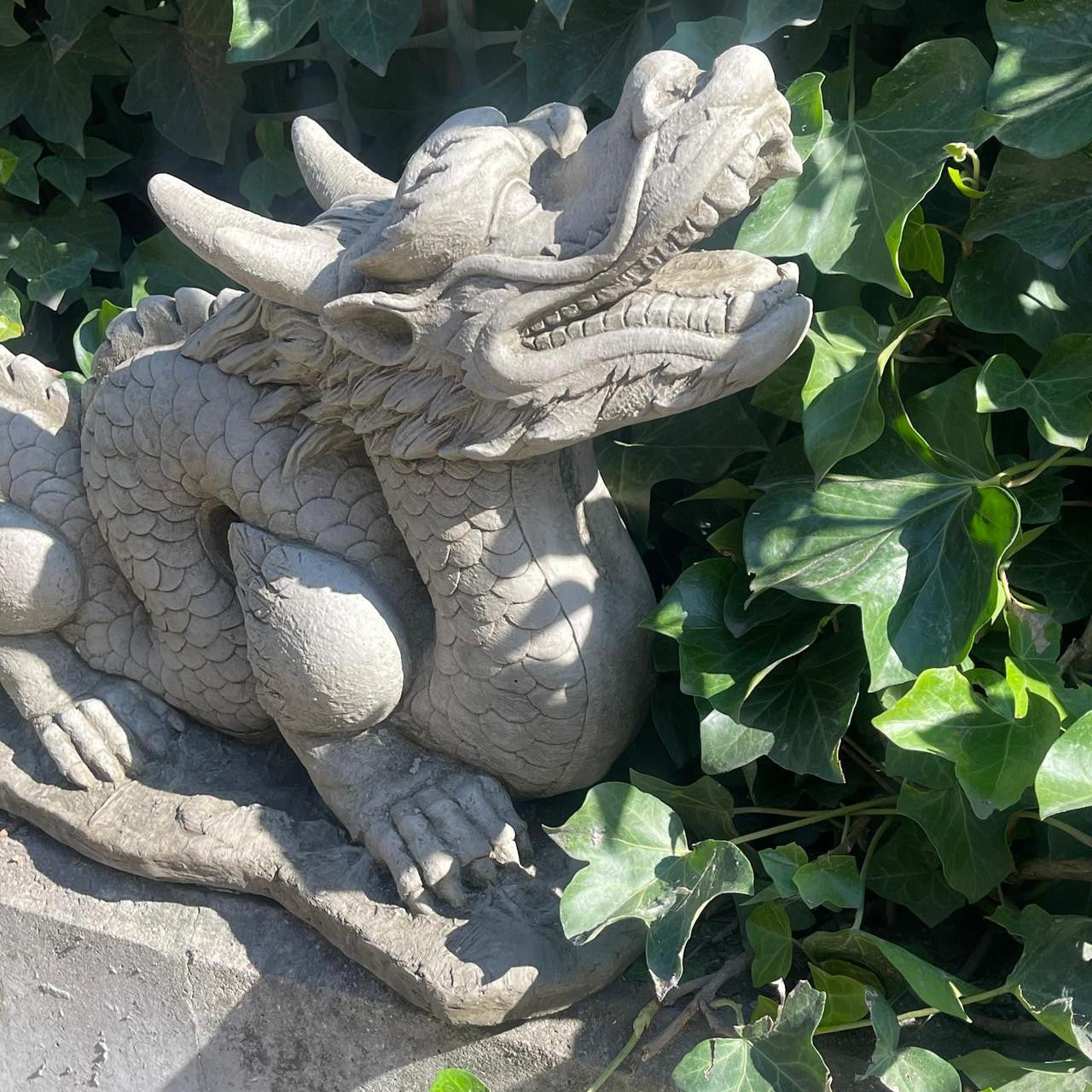 Mystical Oriental Dragon Stone Cast Statue Garden Ornament