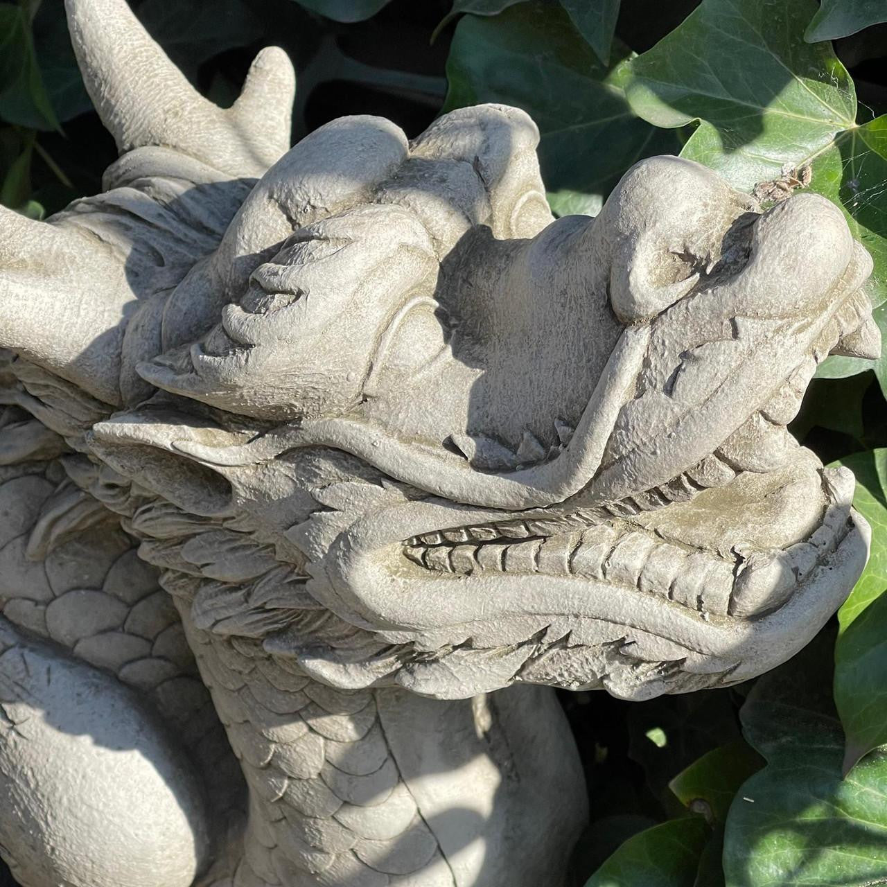 Mystical Oriental Dragon Stone Cast Statue Garden Ornament