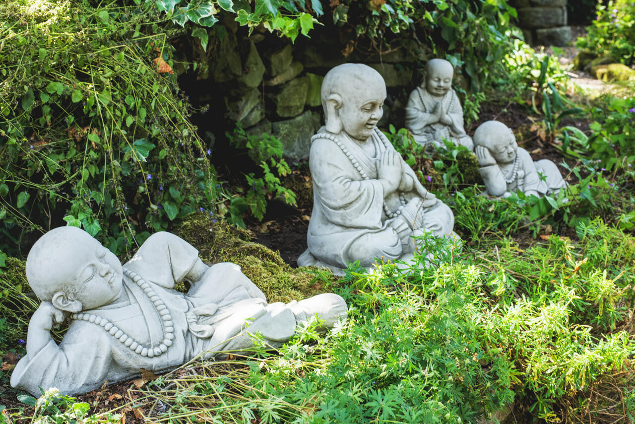 Oriental Monk Buddha Statues Set