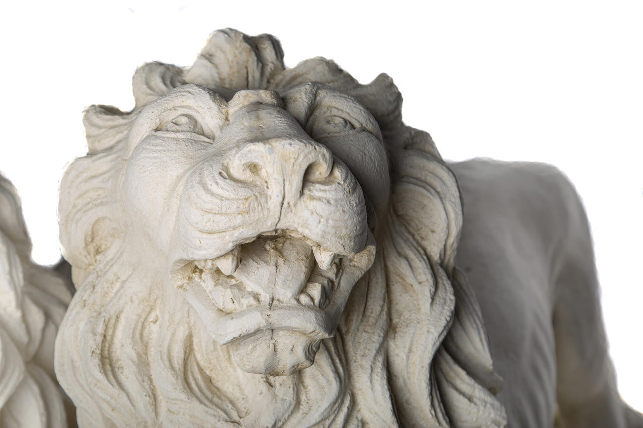Pair of Giant Stunning Lions with Ball