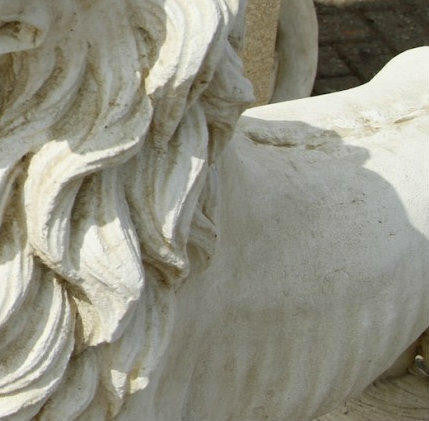 Pair of Giant Stunning Lions with Ball