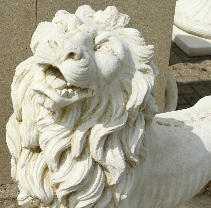 Pair of Giant Stunning Lions with Ball