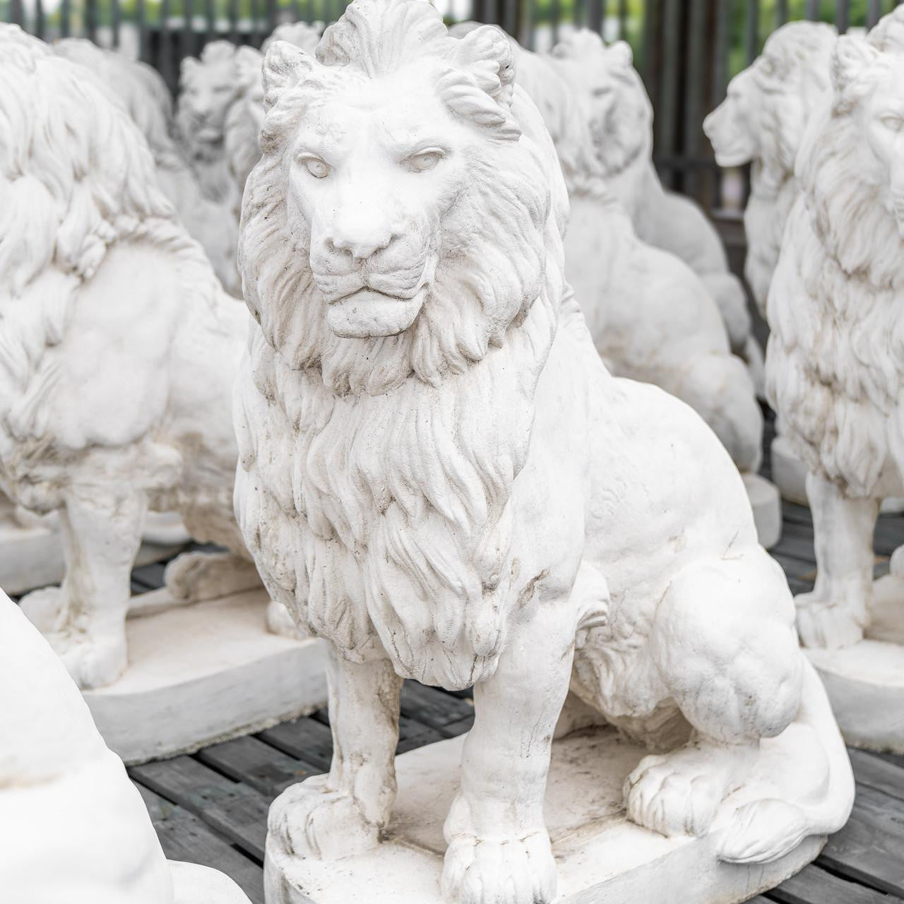 Pair of Giant White Porto Lions