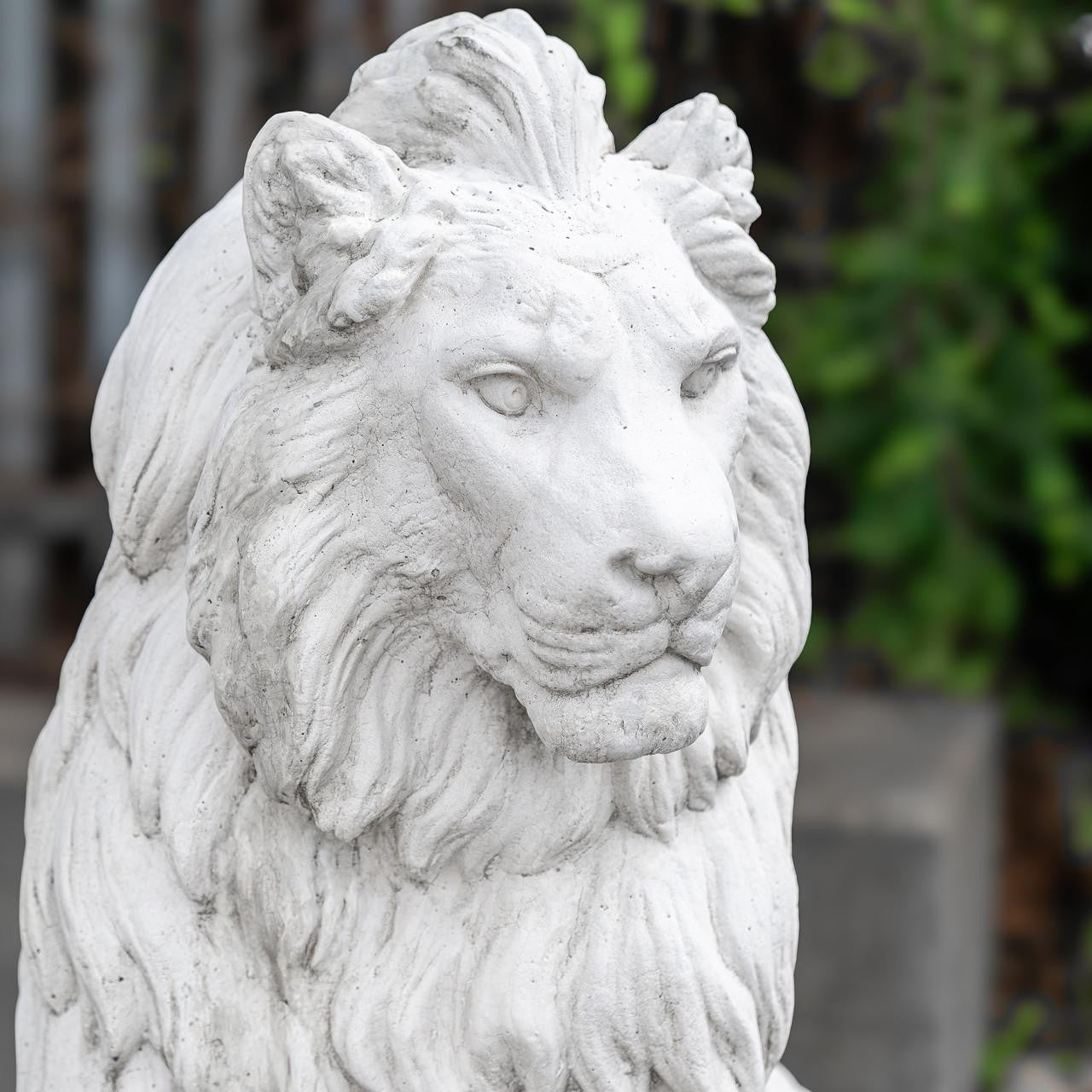 Pair of Giant White Porto Lions