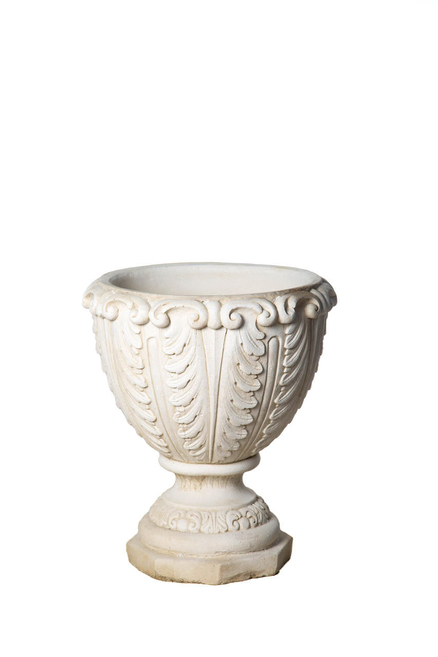 Pair of Large Roman style White Stone Vases
