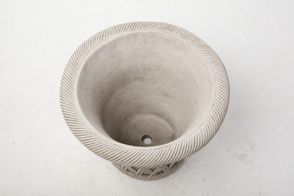 Pair of Large Wicker pattern Stone Plant pot