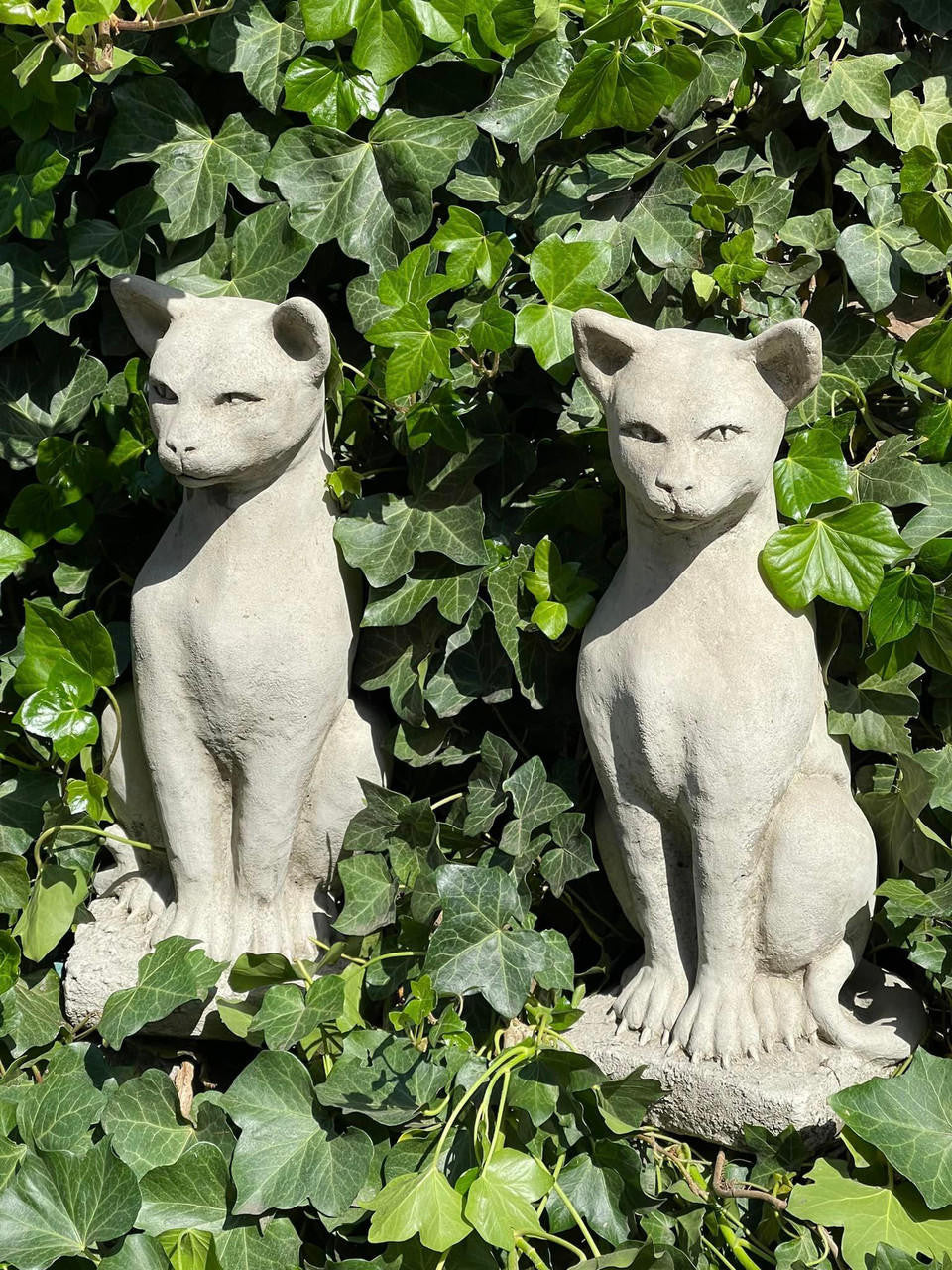 Pair of Standing Cats Gatepost Garden Ornaments