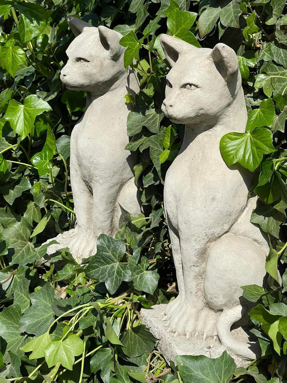 Pair of Standing Cats Gatepost Garden Ornaments