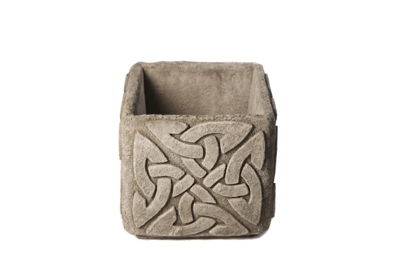 Pair of Stone Cast Large Celtic Garden Planter Pots