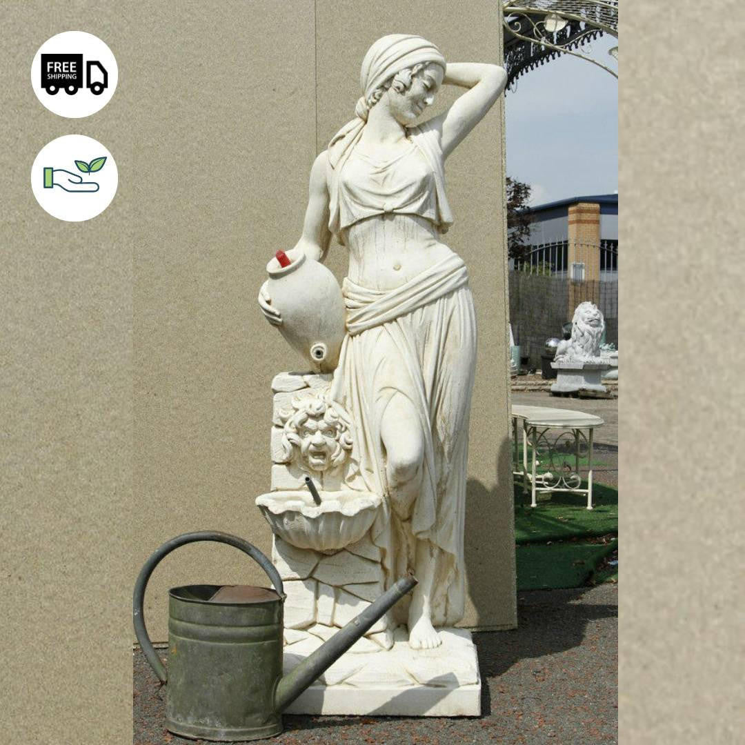 Pretty Gypsy Girl With Jug Water Fountain