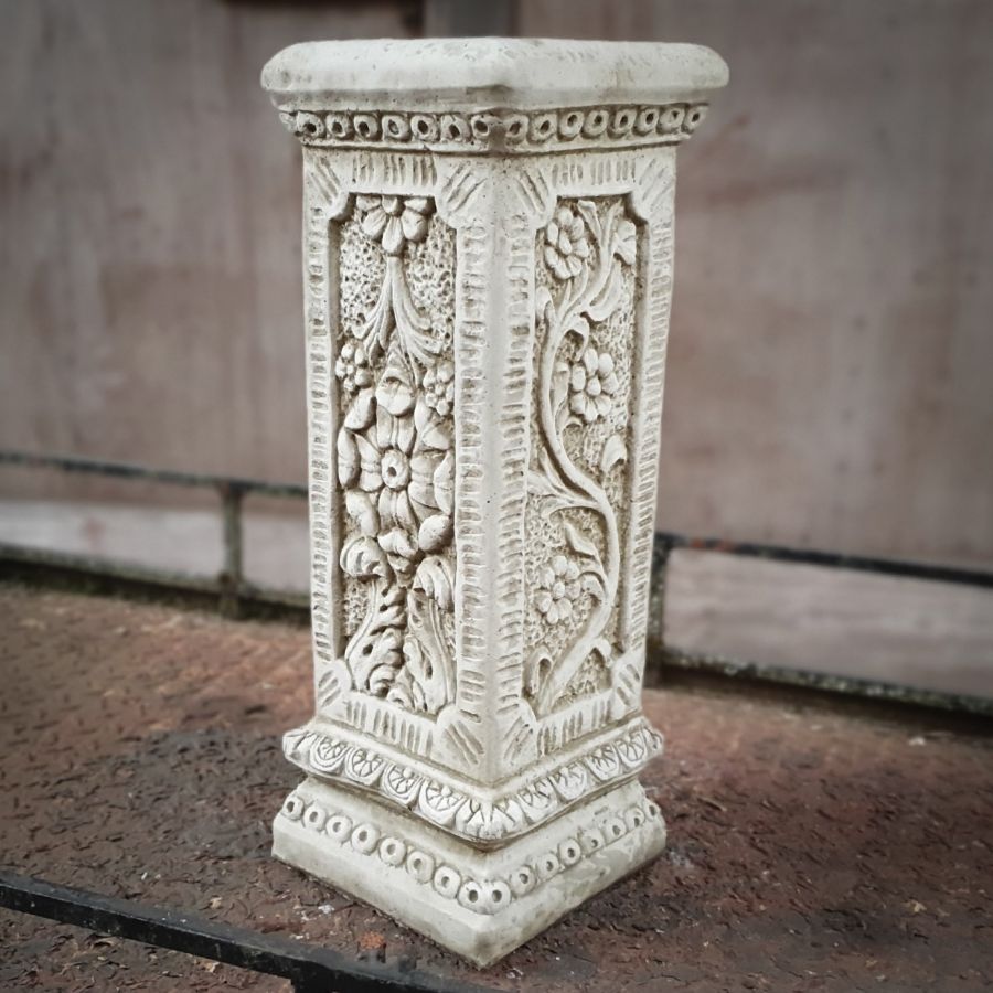 Floral Plinth Large Column Statuary Pedestal
