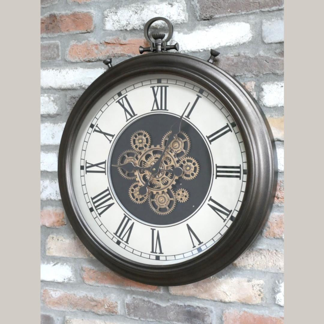 Rustic Clock With Cogs Wall mounted Home Decor