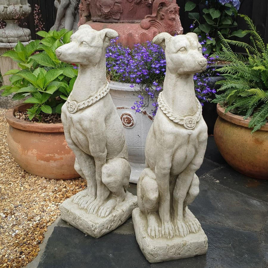 Single Large Sitting Guard Dog Statue