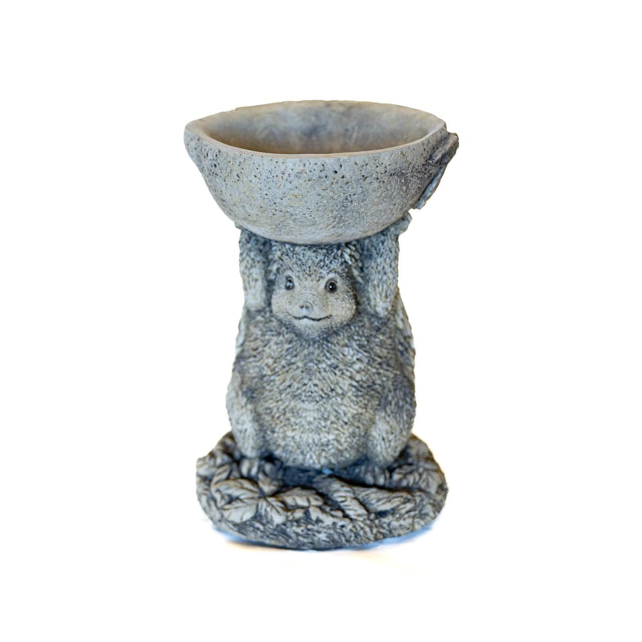 Small Adorable Hedgehog Design Stonecast Bird Bath
