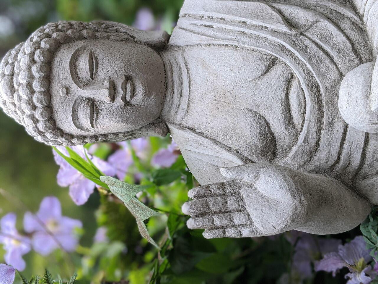 Small Buddha with Ball in Hand Garden Statue