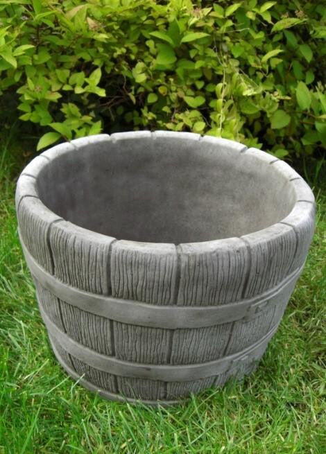 Small Half Barrel Stone Garden Planter