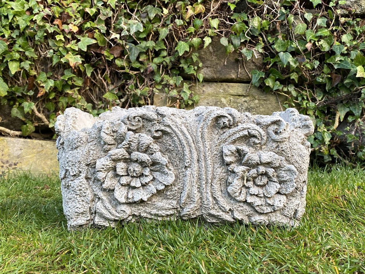 Small Solid Stone Cast Wood Pot