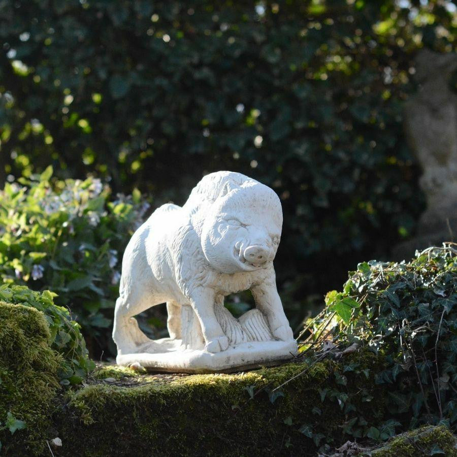Stone Cast Boar Statue