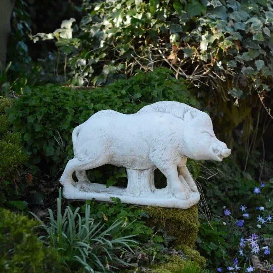 Stone Cast Boar Statue