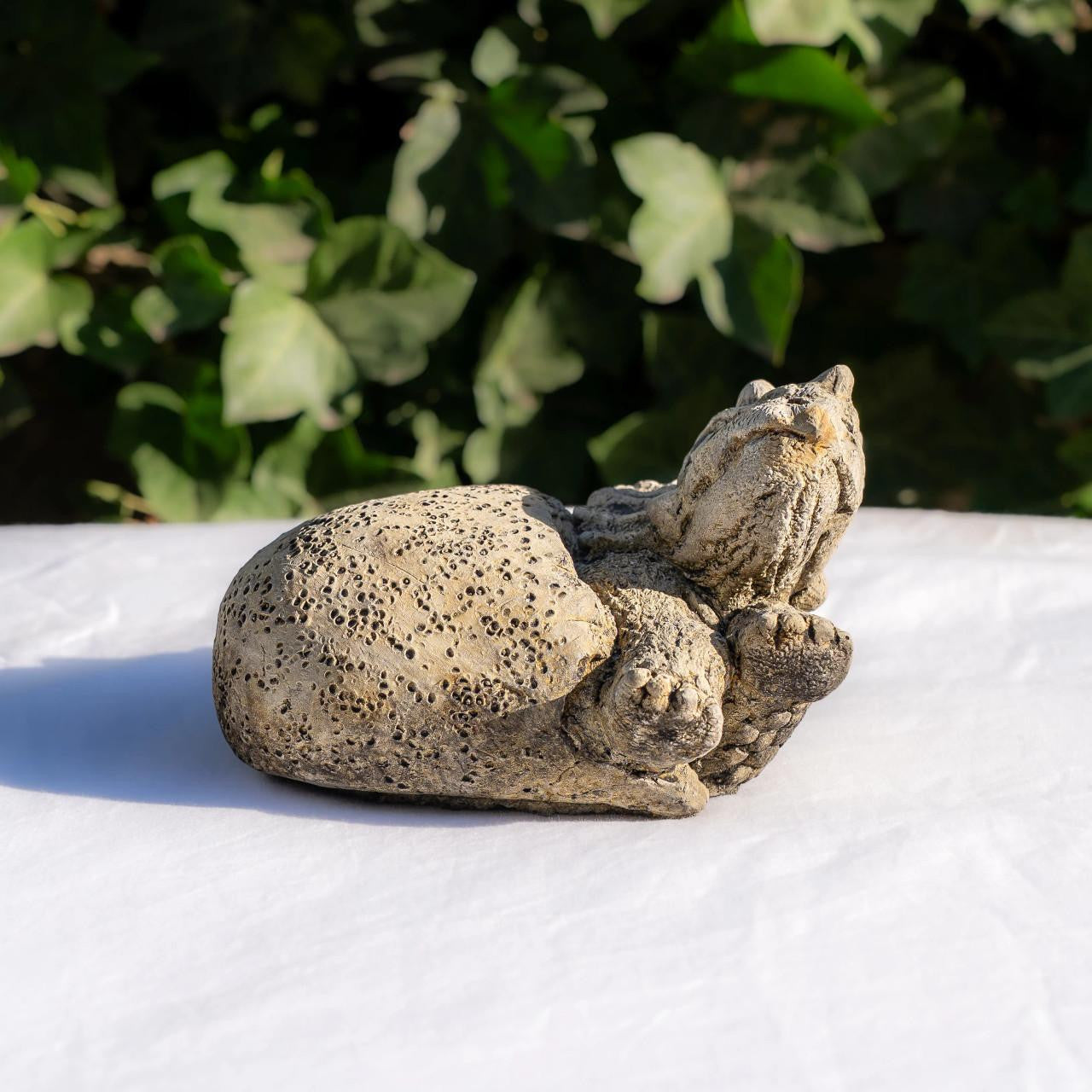 Small Stone Cast Triceratops Garden Sculpture Dinosaur Animal Statue