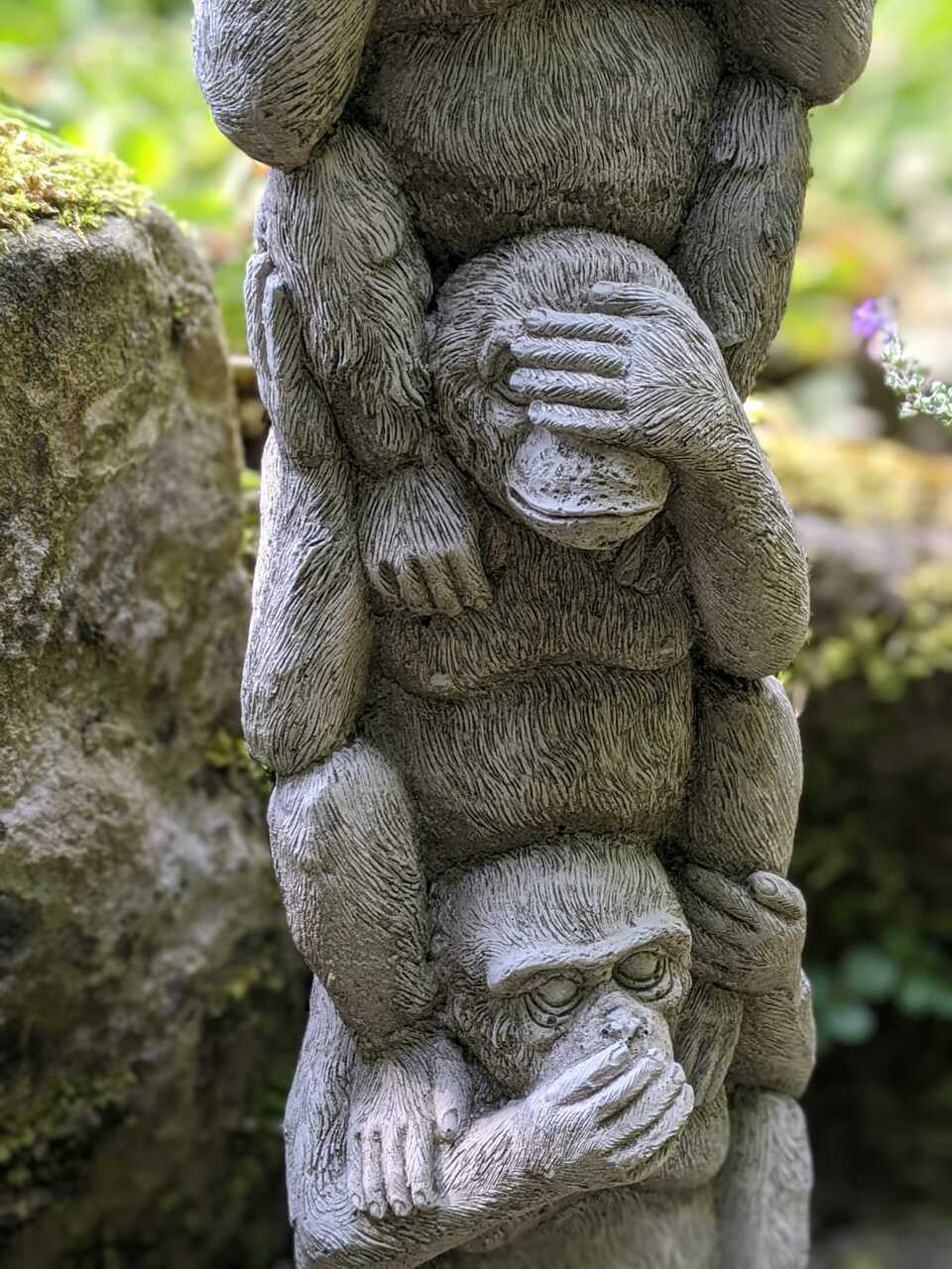 Stack of 3 Wise Monkeys Garden Ornament