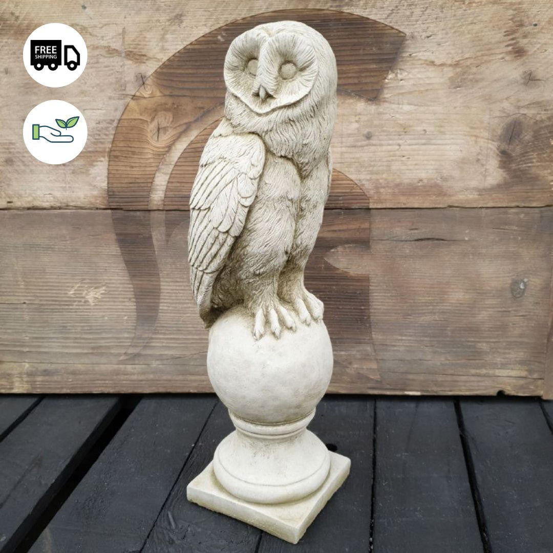 Stone Cast 'Barn Owl A' Ornament