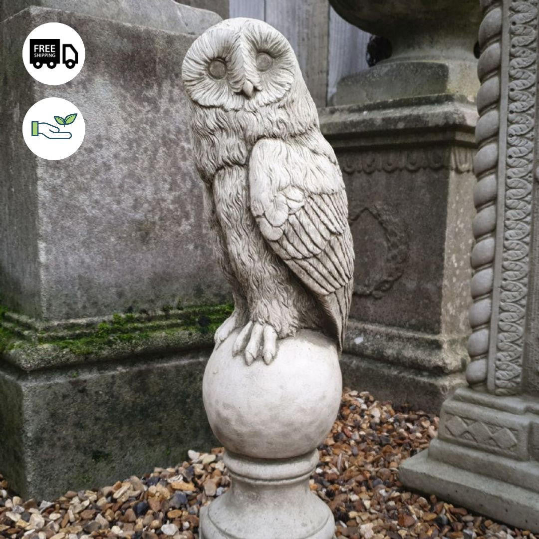 Stone Cast 'Barn Owl B' Ornament