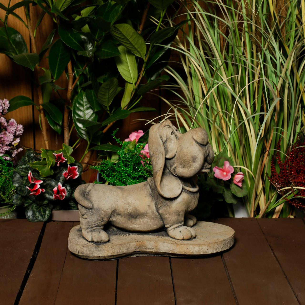 Stone Cast Basset Hound Statue