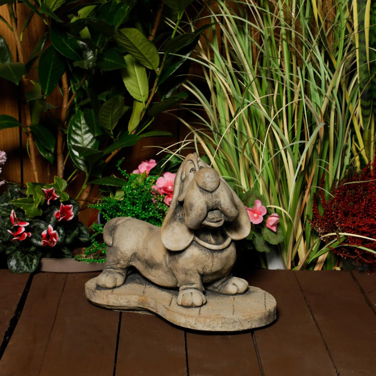 Stone Cast Basset Hound Statue