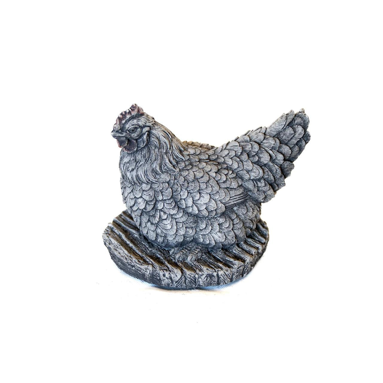 Small Stone Cast Chicken Garden Sculpture Animal Statue