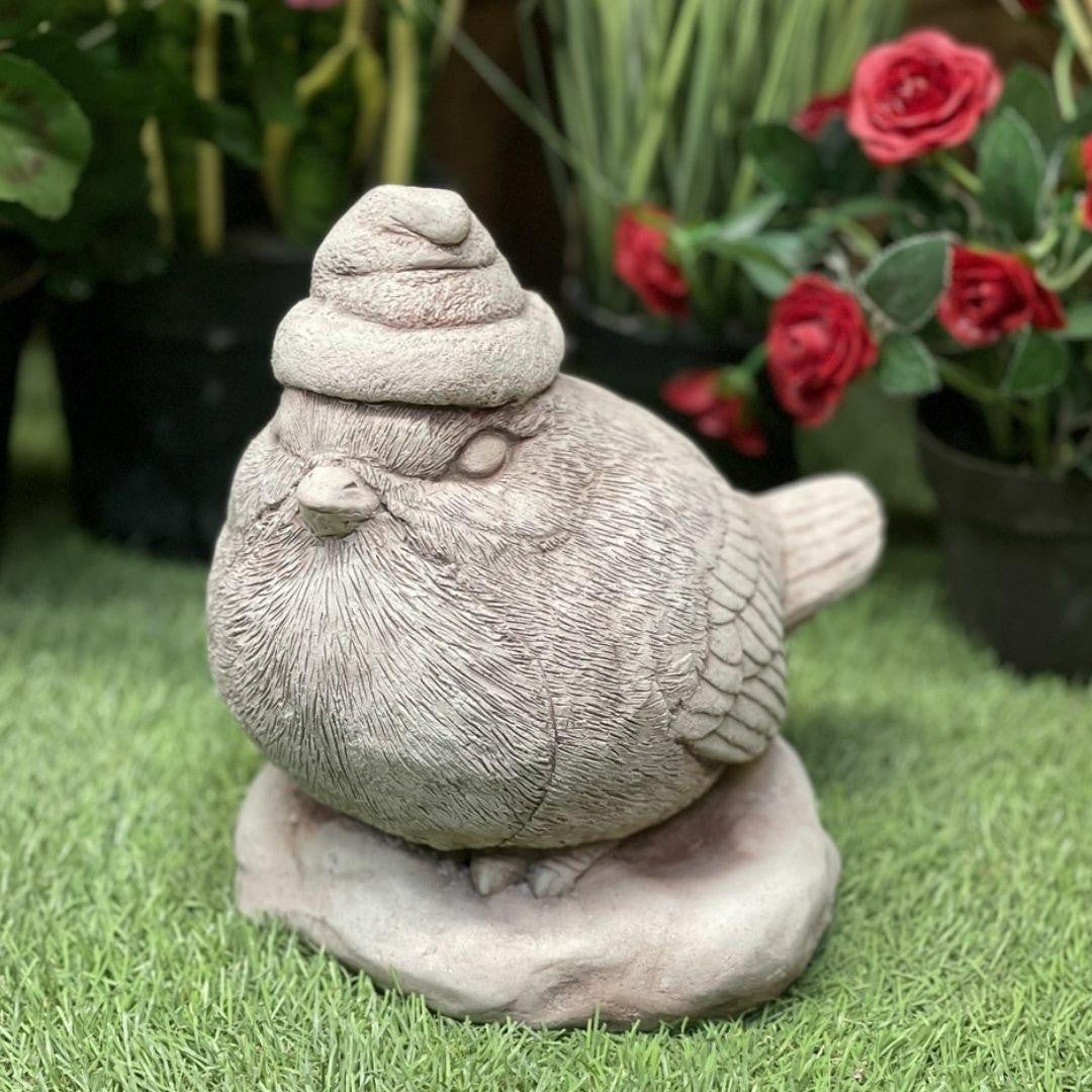 Stone Cast Christmas Robin Garden Ornament