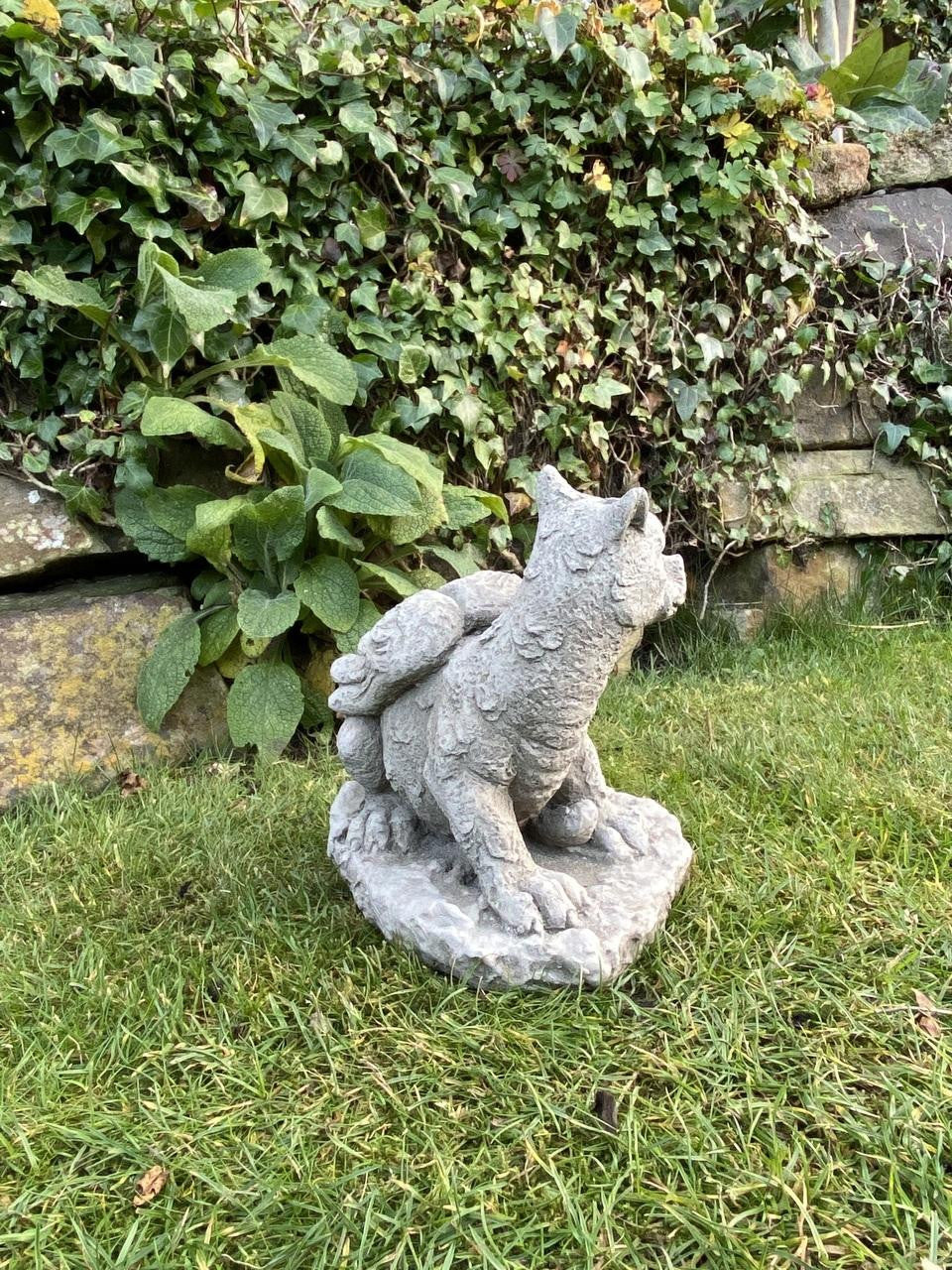 Stone Cast Dozing Dragon Small Outdoor Ornament