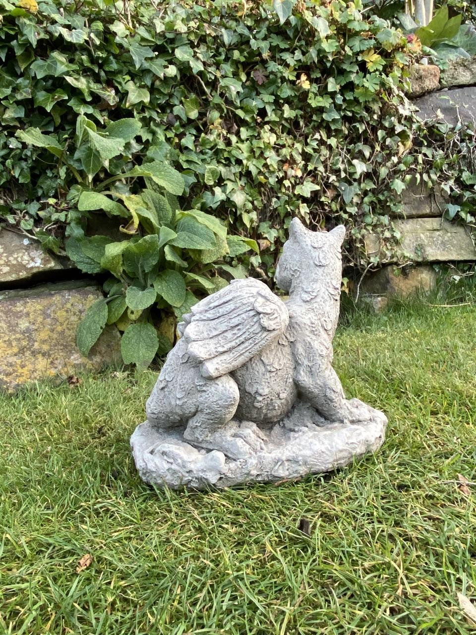 Stone Cast Dozing Dragon Small Outdoor Ornament