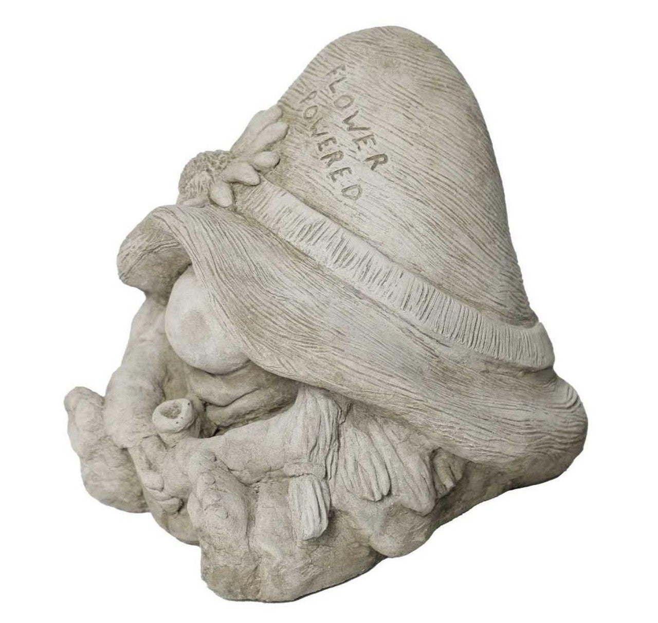 Stone Cast Flower Power Gnome Fairy Statue