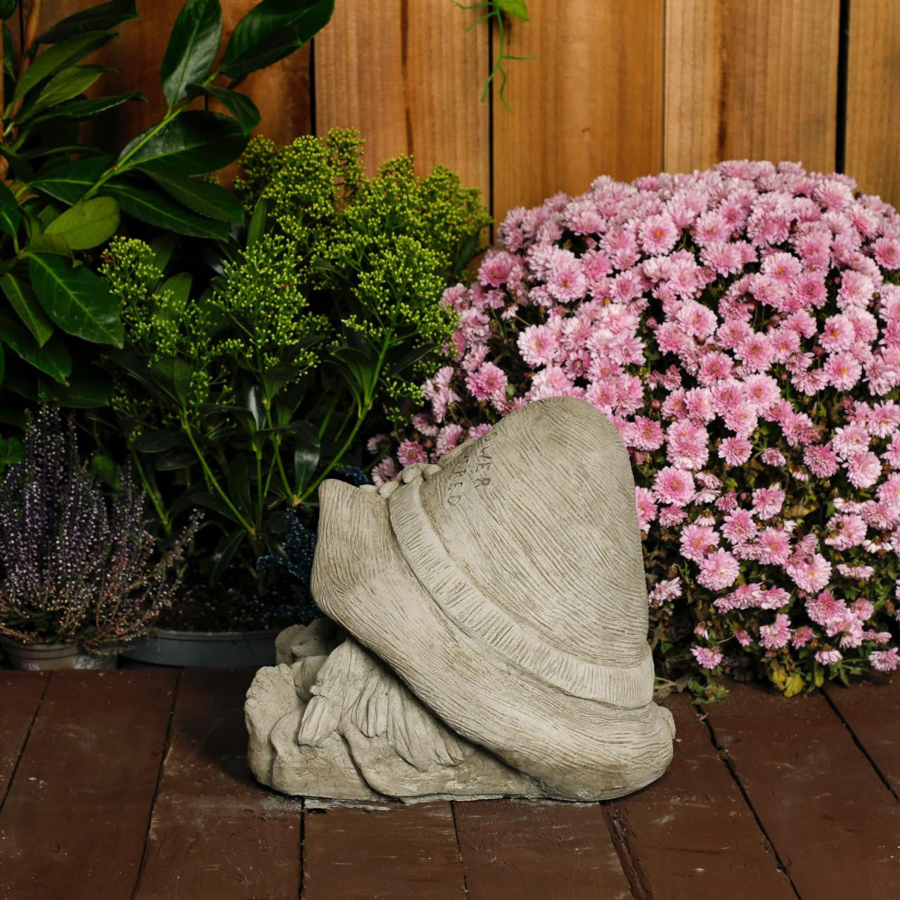Stone Cast Flower Power Gnome Fairy Statue