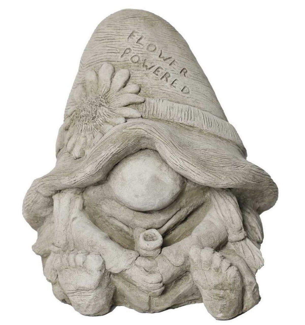 Stone Cast Flower Power Gnome Fairy Statue