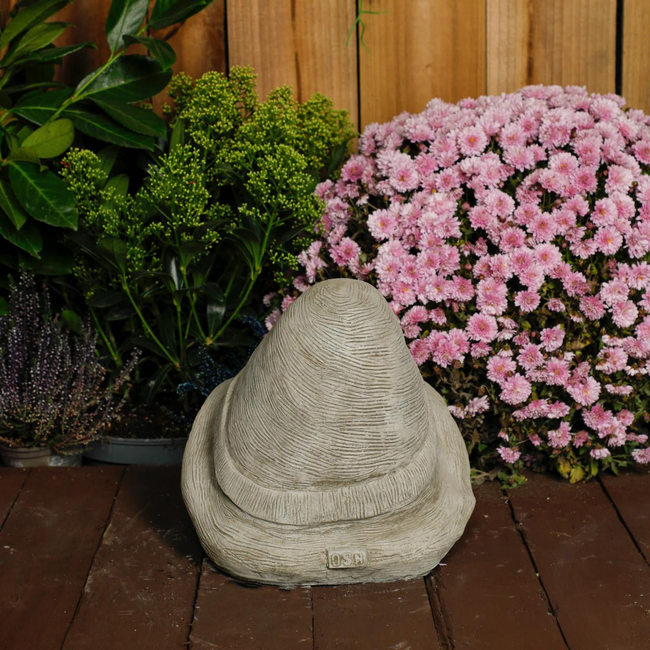 Stone Cast Flower Power Gnome Fairy Statue