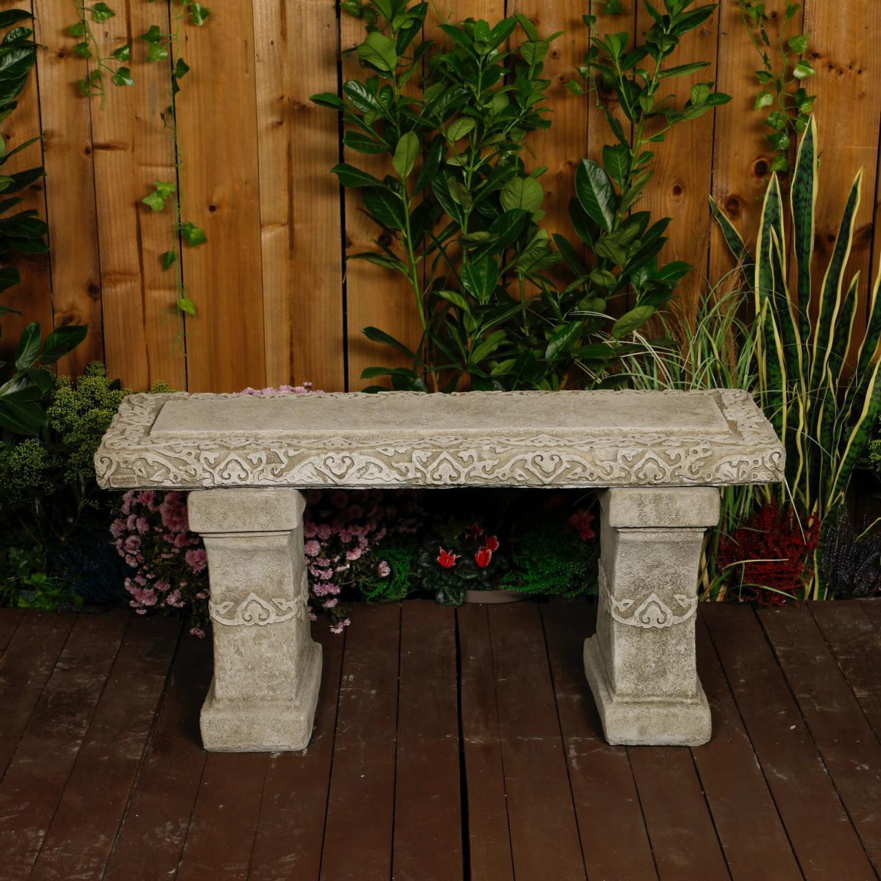 Stone Cast Garden Bench Seat Kazakh Design