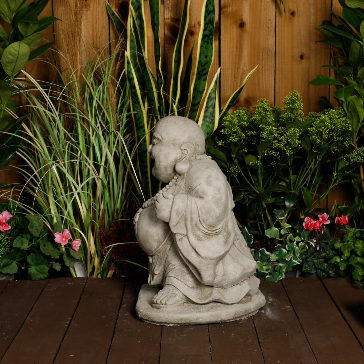 Stone Cast Happy Buddha Ornament