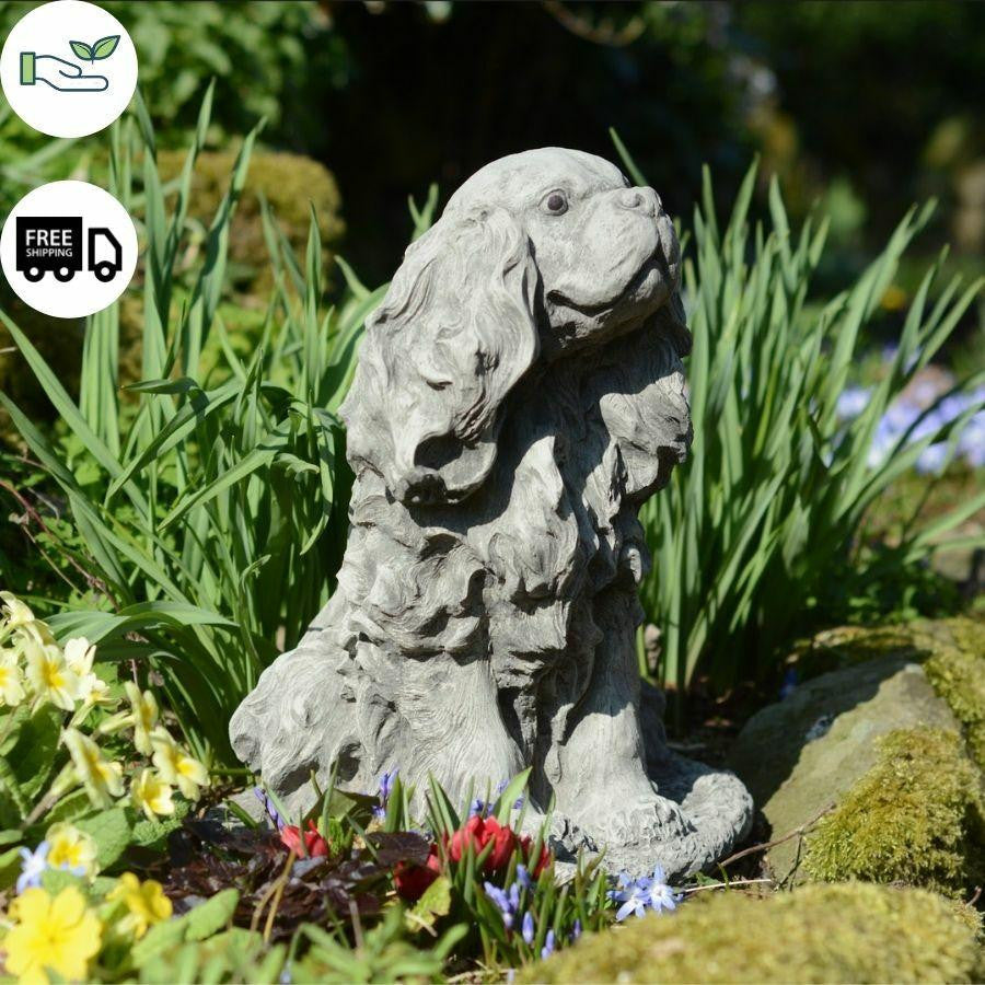 Stone Cast King Charles Spaniel Ornament Dog Statue