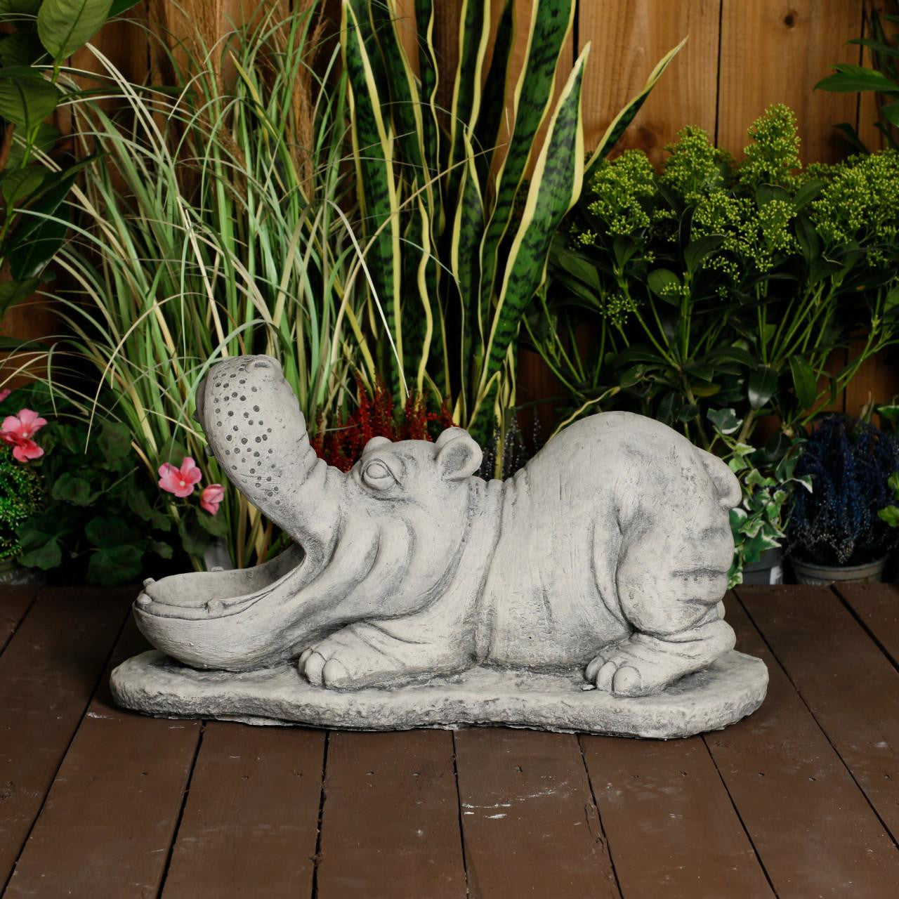 Stone Cast Large Hippo Ornament